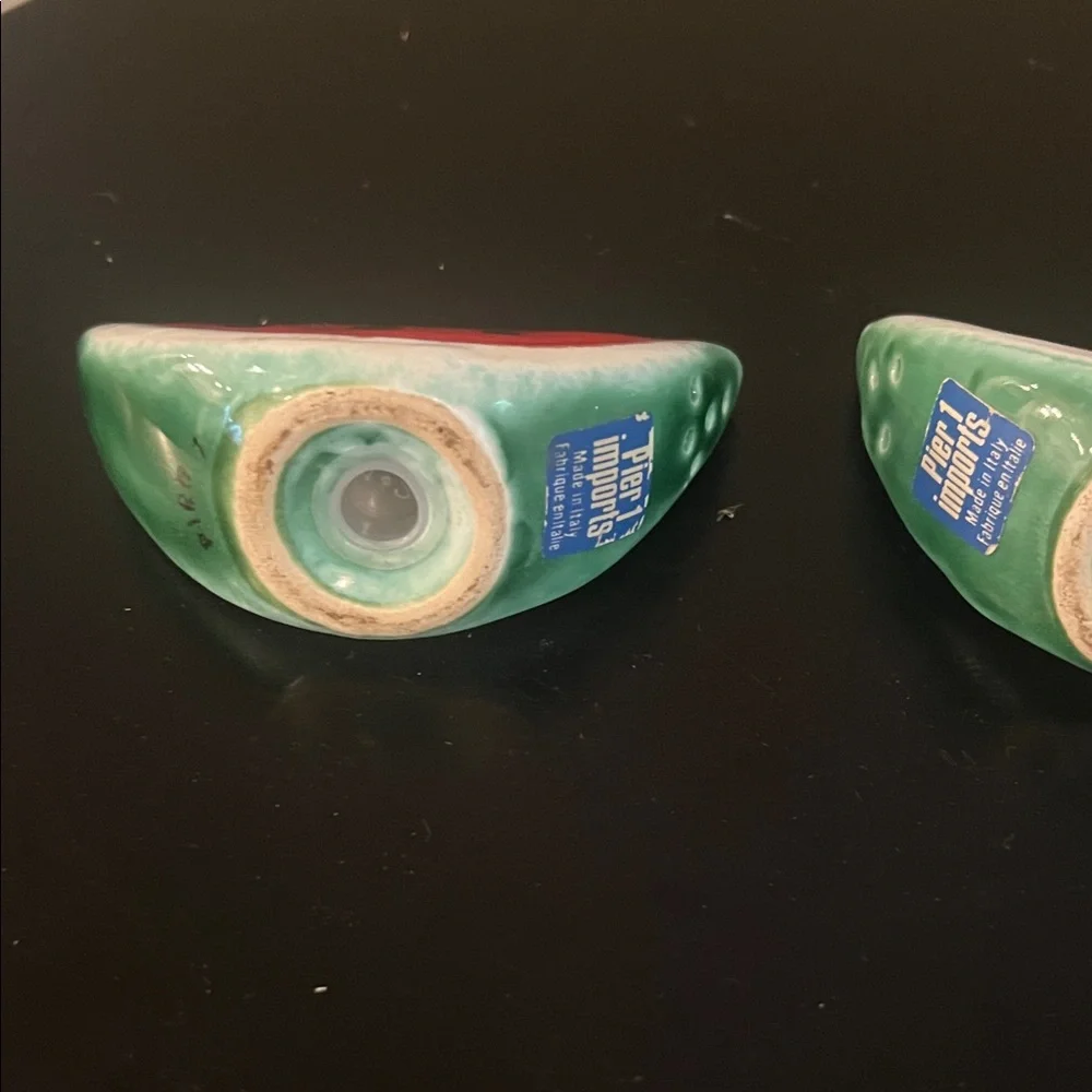 Pier 1 Red and White Watermelon Salt and Pepper Shakers